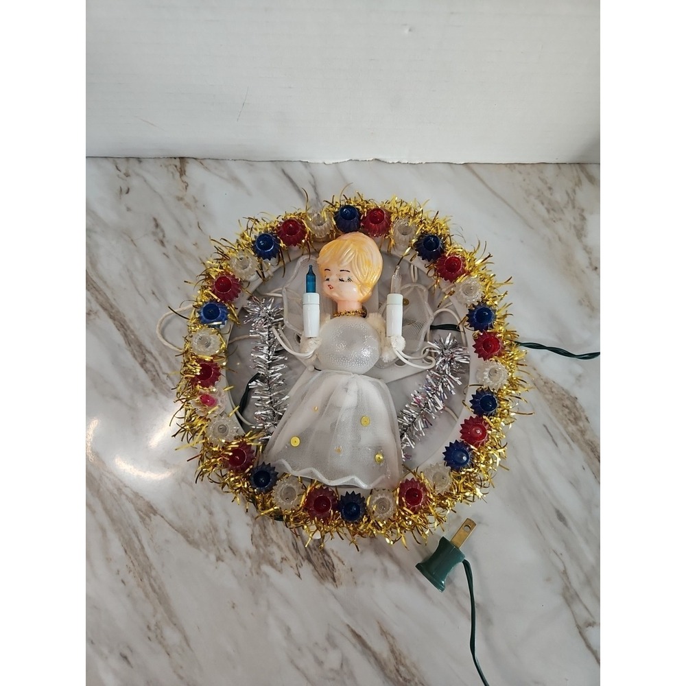 Vintage Howard Berger Kreations Angel Doll Lighted Tree Topper Christmas Decor